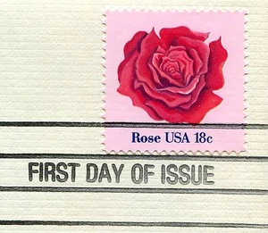 Flowers  Red Rose-1981-1st day issue-Golden Replica - Picture 1 of 3