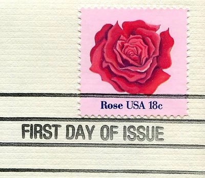 Flowers  Red Rose-1981-1st day issue-Golden Replica - Image 1 of 3