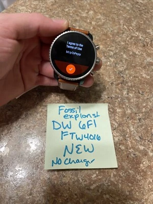 Fossil FTW4016 Herren Smartwatch Explorist HR Hellbraun Lederband Neu - Bild 1 von 4