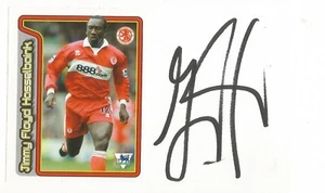 MIDDLESBROUGH & CHELSEA: JIMMY FLOYD HASSELBAINK SIGNED 3x5 WHITECARD+COA - Picture 1 of 1