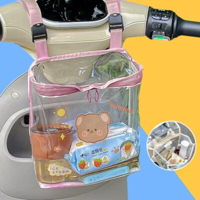 Bolsa colgante delantera impermeable para bicicleta eléctrica transparente bolsa de almacenamiento de gran capacidad Foto 1 de 4
