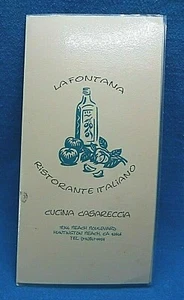La Fontana Ristorante Italienisches Restaurant Huntington Beach O.C. Ca. Papiermenü  - Bild 1 von 3