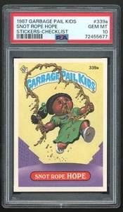 1987 Topps Garbage Pail Kids 9th Series #339a Snot Rope Hope PSA 10 GEM MINT - Picture 1 of 2