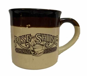Vintage 1984 Hardee's Coffee Mug Rise and Shine Homemade Biscuits brown and tan - Picture 1 of 2
