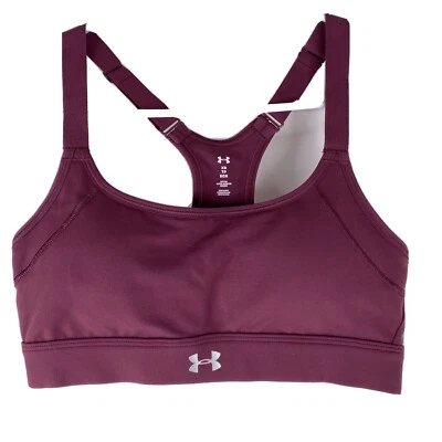 Sujetador deportivo Under Armour para mujer púrpura UA reflectante impacto medio talla extra pequeño Foto 1 de 4