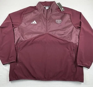 Adidas MISSISSIPPI STATE BULLDOGS Zip Hooded Training Sideline Jacket Sz XL New - Picture 1 of 7