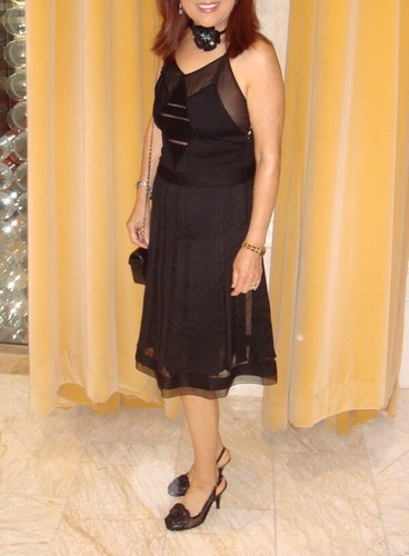 CHANEL ABITO DA SERA NERO PASSERELLA COLLEZIONE AUTUNNO INVERNO (CIRCA 2006)