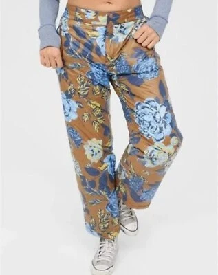 Pantalones de nieve Aerie Offline nuevos con etiquetas Chillside para mujer grandes florales acolchados abombados esquí Foto 1 de 4