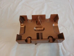 Bandeja giratoria de doble baraja de plástico marrón de plástico Nu-Dell de colección - Imagen 1 de 4