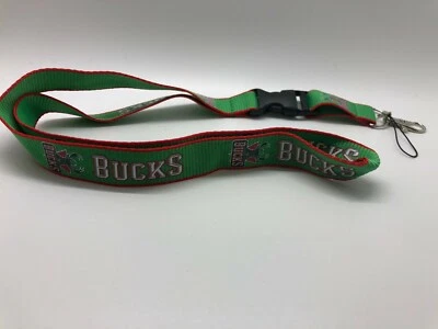 Milwaukee Bucks Lanyard ID Badge Key Chain Clip Face Mask Holder Strap Saver - Image 1 of 4