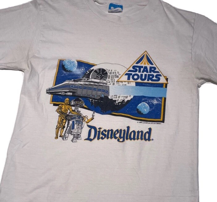 Camiseta De Colección Nueva Con Etiquetas Deadstock Vintage Disney Star Tours Para Hombres L Star Wars Camisa Disney Foto 1 de 2