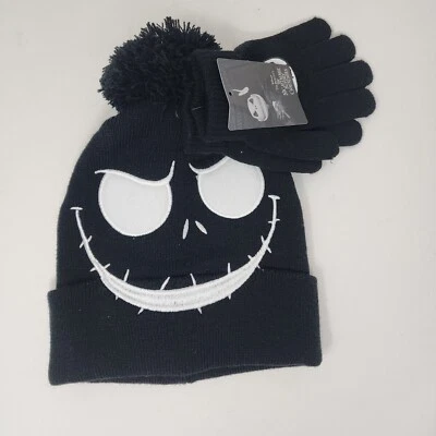 Disney Pesadilla antes de Navidad Gorro Guantes Conjunto Niños Pom Sombrero Invierno Acogedor Foto 1 de 4