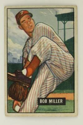 Vintage BASEBALL Card BOWMAN GUM 1951 #220 BOB MILLER Philadelphia Phillies - Image 1 of 2