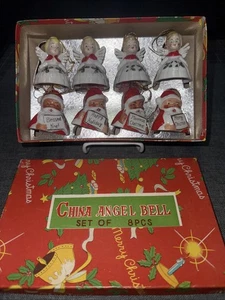 Vintage Mid Century Bone China Weihnachten Santa Engel Glocke Ornamente Japan - Bild 1 von 3