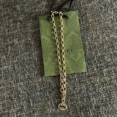 Selling Womans Gold Gucci Necklace With Gold Double G Pendant - Image 1 of 2