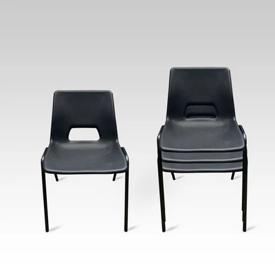 Adult Stacking Chair Class Room Reception Study Conference Lecture Stackable BK - Image 1 of 4