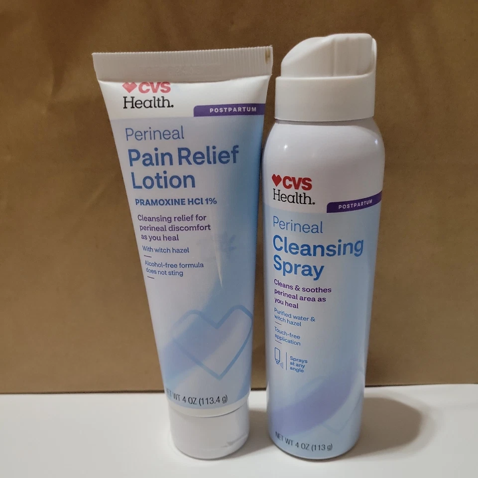 CVS HEALTH SPRAY LIMPIADOR PERINEAL 4 OZ Y LOCIÓN PARA ALIVIAR EL DOLOR PERINEAL 4 OZ Foto 1 de 1