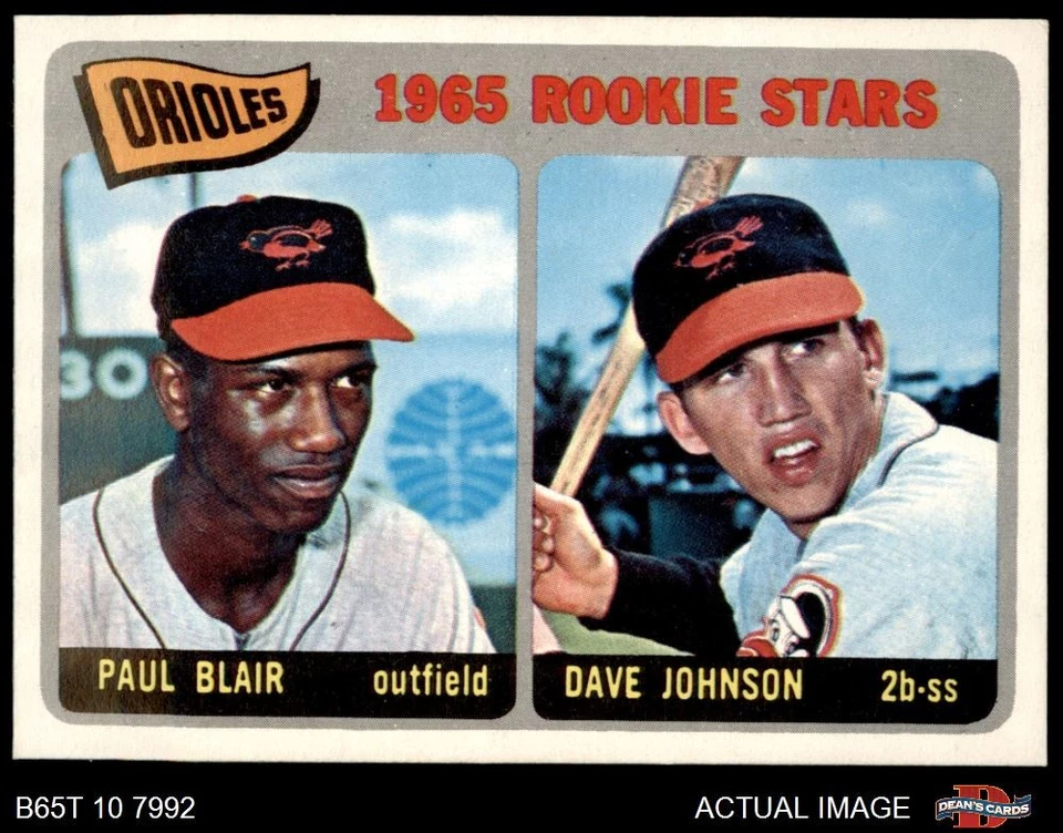 1965 Topps #473 Paul Blair / Davey Johnson Orioles RCs RC 8 - NM/MT - Image 1 of 1