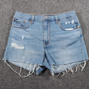 Levi’s High Rise Shorts Damen 30 Light Wash Distressed Raw Hem Stretch - Bild 1 von 6
