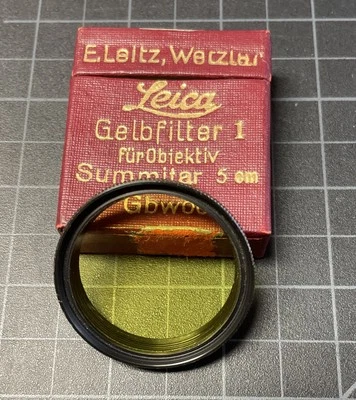 Leica Leitz E. Wetzlar Yellow 1 Gelbfilter Filter Gbwoo Original Box 36mm - Image 1 of 4