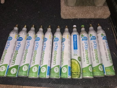 Lote de 11 botellas de tanque de cilindro de CO2 SodaStream vacías 60L 14,5 oz carbonatador de soda  Foto 1 de 4