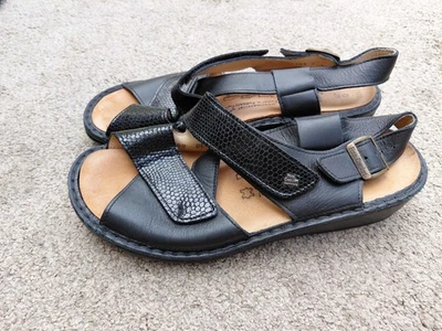 Finn Comfort Isera Sandals Womens 38 EU 7.5 / 8 US Black Leather Slingback - EUC - Image 1 of 4