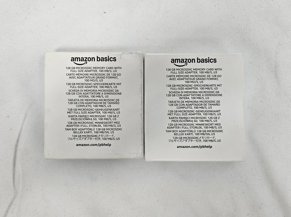 LOT OF 2 128 GB Amazon Basics Micro SDXC Memory Card with Full Size Adapter, - Image 1 of 3
