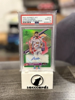 2022-23 Topps Finest UCC Josko Gvardiol Neon Green Autograph /99 PSA 10 - Image 1 of 4