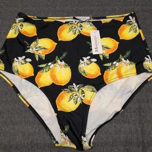 Precio de venta sugerido por el fabricante $48 Pantalones de bikini con estampado de limón para nadar negros XL NUEVOS SIN ETIQUETAS - Imagen 1 de 3