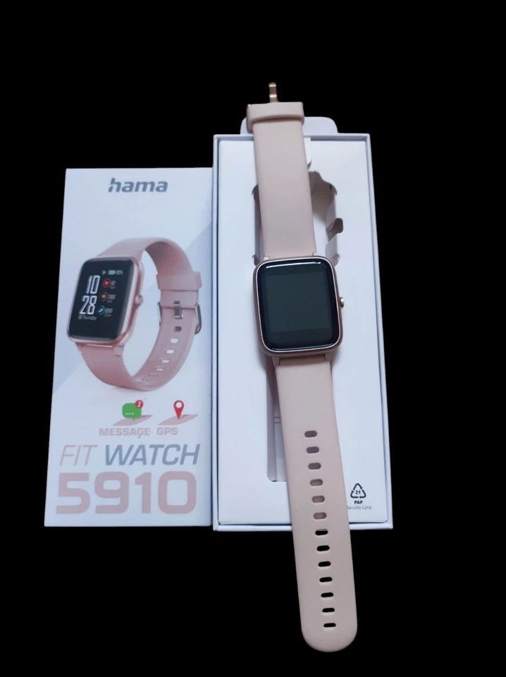 Hama Smartwatch Fit Watch 5910 GPS Wasserdicht Herzfrequenz Schrittzähler Rose - Bild 1 von 1