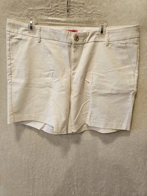 NUEVO Nuevo con etiquetas Pantalones Cortos Lilly Pulitzer Jayne Elastizados Para Mujer Talla 16 Blanco Algodón 7"  Foto 1 de 4