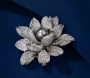 Fall Pin Brooch Pearl spring Flower fashion jewelry Free Ship 1.8 inch - Picture 1 of 1