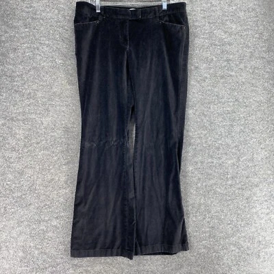 White House Black Market Pants Women 10 Black Mid Rise Flared Velvet Casual - Image 1 of 4