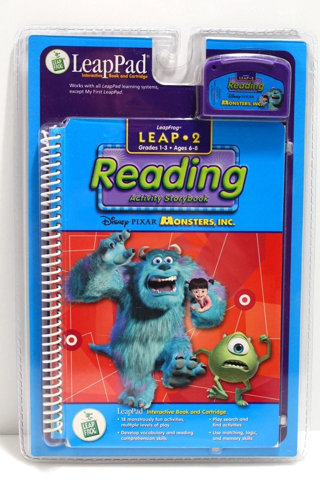 LeapFrog Leap 2 Reading Disney Pixar Monsters Inc Book and Cartridge LeapPad