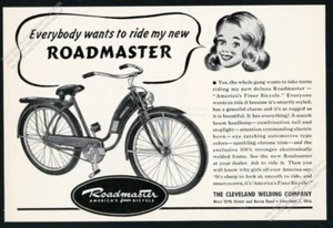 1947 Roadmaster Mädchenfahrrad Fahrrad Happy Girl Kunst Vintage Druck Anzeige - Bild 1 von 7