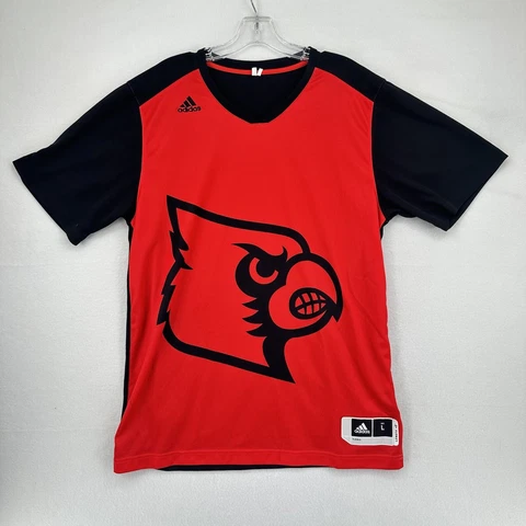 Louisville Cardinals Adidas T Shirt - Size Large - Big Logo - Red Black GZ8216 Cover