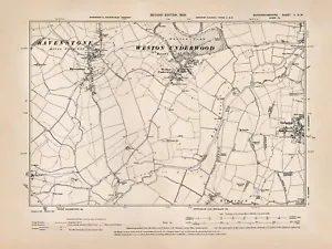 Ravenstone, Weston Underwood, Emberton (W), old map Bucks 1900: 5NW A - Picture 1 of 1
