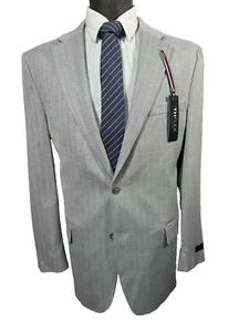 NEW TOMMY HILFIGER Mens Gray HERRINGBONE STRETCH Sport Coat Blazer Jacket 48R - Picture 1 of 10
