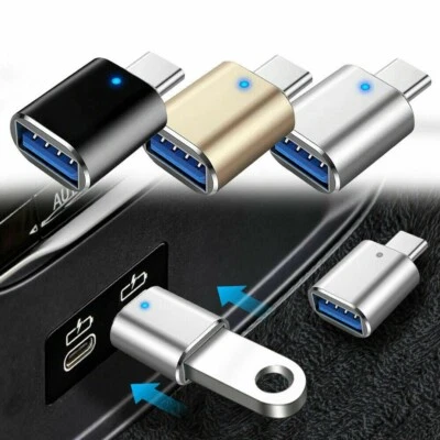 LED USB-C 3.1 Male to USB A Female Adapter Converter OTG Type C Android Phone - Image 1 of 4