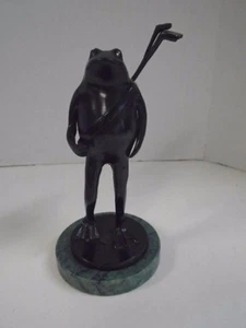 PGA Tour Home Golf  with Clubs Frog Metal on Marble Base Driver Desk Accessory - Picture 1 of 4