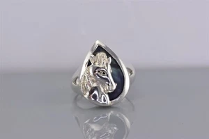 Anillo Samuel B Plata Esterlina Caballo Ecuestre Banda 10g 925 Talla: 11 - Imagen 1 de 8