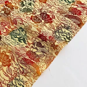 Abundant Fall #B 13.5x64 LONG Vintage Silk Chirimen Japanese Kimono Fabric CH15 - Picture 1 of 7