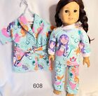 Flannel Pajamas And Robe Mermaids Made To Fit 18" Dolls Like American Girl