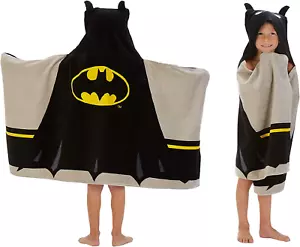 Batman Kids Bath/Pool/Beach Super Soft Cotton Terry Hooded Towel Wrap, 24" X 50" - Picture 1 of 12