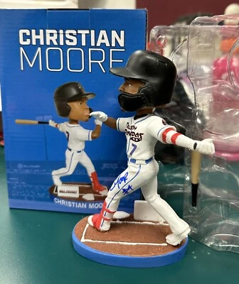 Christian Moore 2025 Rocket City Trash Pandas Angels Bobblehead SGA AUTOGRAPHED - Image 1 of 4