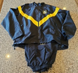 Set giacca e pantaloni tuta grande unisex esercito americano nero fitness fisico - Foto 1 di 20