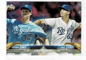 2018 TOPPS MINI ON DEMAND PINK TREVOR OAKS ERIC STOUT RC #d 02/25