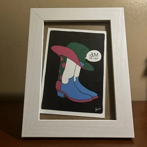 Quadro/tela con stivaletto con cornice "Io sono la legge" - Foto 1 di 1