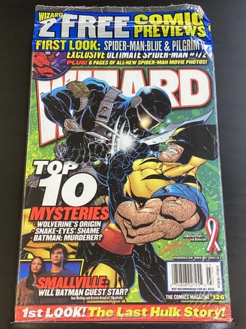 Wizard Magazine #126 Snake-Eyes/Wolverine J S Campbell Spider-Man SEALED! 2002 Cover