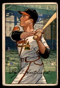 1952  Bowman #28 Roy Hartsfield (major creases & indent)